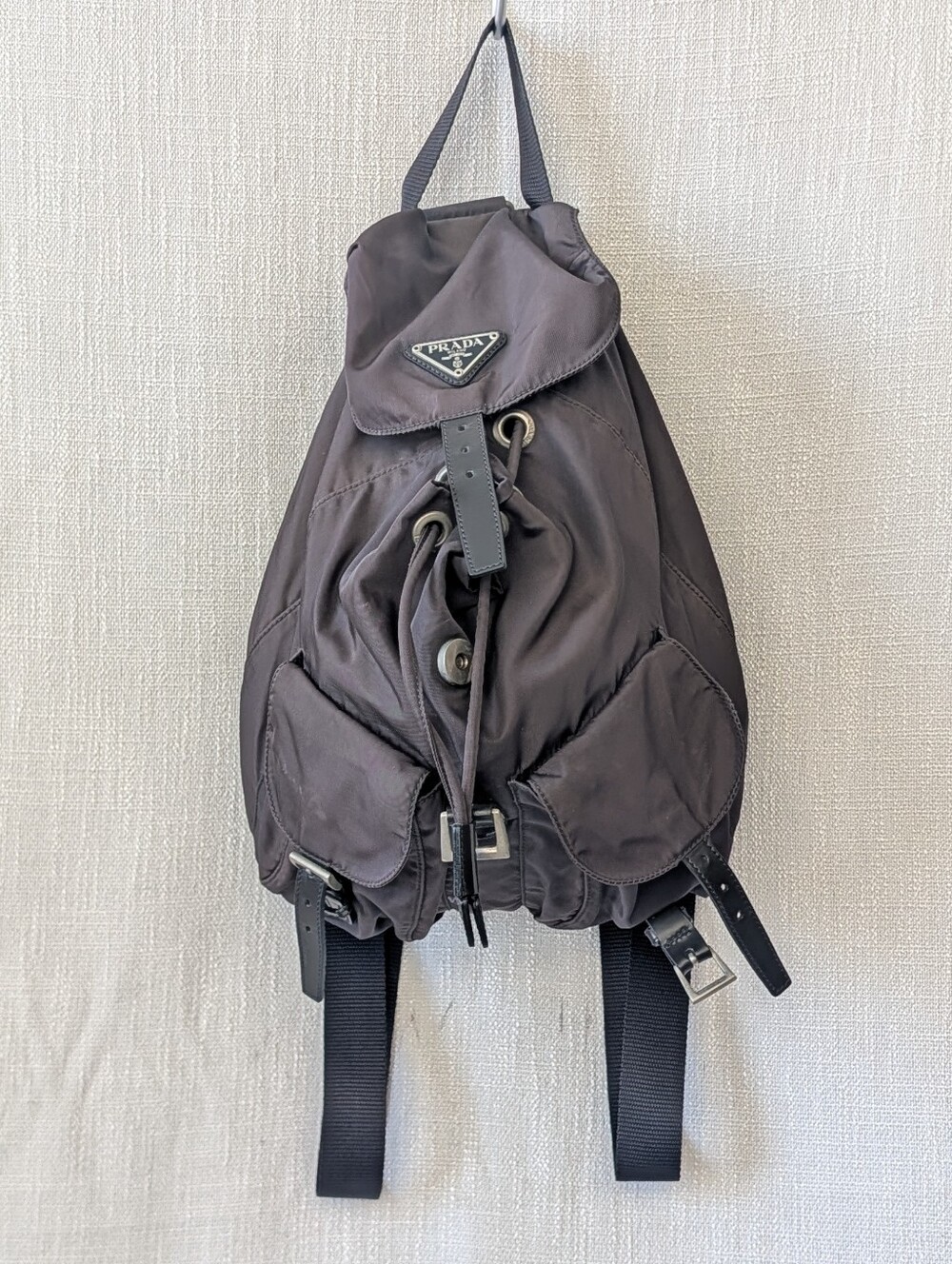 Prada Slate Nylon Drawstring Mini Backpack - Picture 3 of 8